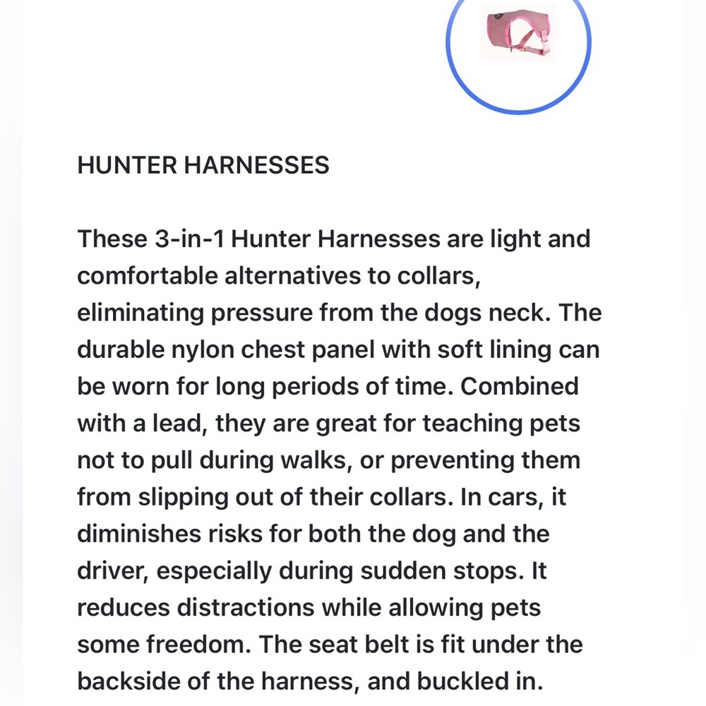 Hunter 3 in 1 Blush Pink Dog Harness Medium Size - Picture 13 of 13